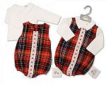 2 pcs tartan barboteuse ensemble bébé avec dentelle - Grossiste et Fournisseur