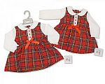 Tartan robe bébé à carreaux avec dentelle et nœud - Grossiste et Fournisseur