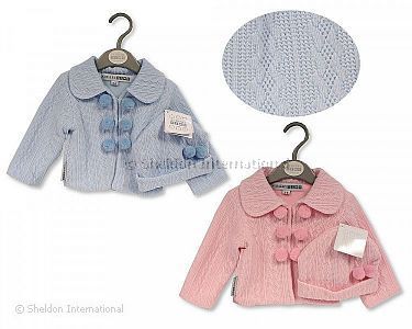 Veste d'hiver pour bébés avec bonnet et pompons - Rose et Bleu - Grossiste et Fournisseur