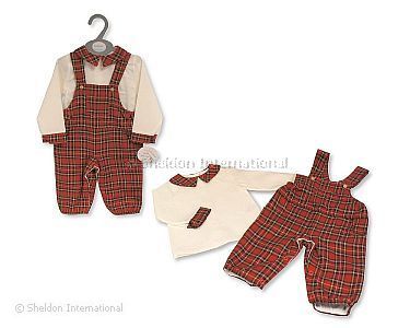 2 pcs tartan salopette ensemble longue pour bébé garçon - 12-24 Mois - Grossiste et Fournisseur