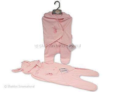 Grenouillère avec capuche et enveloppant pour bébé fille - Lapin - Grossiste et Fournisseur