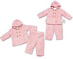 2 pcs ensemble bébé fille avec capuche et boutons - Grossiste et Fournisseur