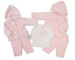 3 pcs ensemble bébé fille avec cœurs en relief et capuche - Grossiste et Fournisseur