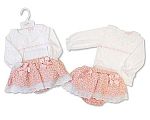 2 pcs robe ensemble bébé avec dentelle et nœuds - Fleurs - Grossiste et Fournisseur