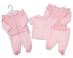 Jacquard 3 pcs ensemble bébé fille avec nœuds - Grossiste et Fournisseur