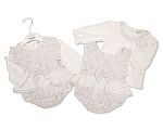 Jacquard 2 pcs salopette ensemble bébé fille avec nœud - Grossiste et Fournisseur
