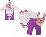 3 pcs ensemble pour bébé fille - Hibou - Grossiste et Fournisseur