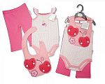 3 pcs coton ensemble bébé fille - 1703 - Grossiste et Fournisseur