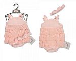 Barboteuse à étage avec nœuds et bandeau - Rose - Grossiste et Fournisseur