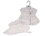 Robe bébé à volants avec smockage et nœud - 6-24 mois - Grossiste et Fournisseur