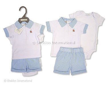 3 pcs shorts ensemble pour bébé garçon - Tracteur - Grossiste et Fournisseur