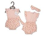 Faux 2 pcs ensemble bébé fille avec bandeau - Roses - Grossiste et Fournisseur