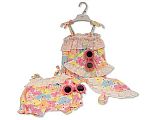 2 pcs barboteuse ensemble pour bébé fille avec lunettes de soleil - Fleurs - Grossiste et Fournisseur