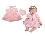 Robe bébé avec volants et nœuds - Rose - 0-6 mois - Grossiste et Fournisseur