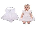 Robe bébé avec broderie florale - Blanc - 6-24 mois - Grossiste et Fournisseur