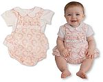 2 pcs Jacquard barboteuse ensemble bébé fille avec nœuds - Grossiste et Fournisseur