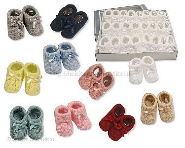 Tricotés chaussons bébé avec nœud - Grossiste et Fournisseur