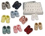 Tricotés chaussons bébé avec nœud