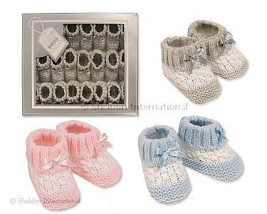 Tricotés chaussons bébé avec nœud - Grossiste et Fournisseur