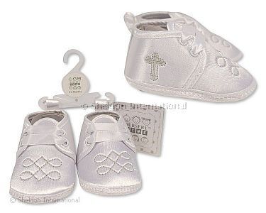 Chaussures garçons de baptême - Croix - Gris - Grossiste et Fournisseur