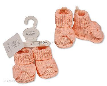 Chaussons tricotés pour bébé avec nœud - Grossiste et Fournisseur