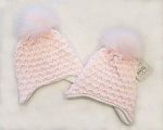 Bonnet pompon bébé fille à doublure en coton - 331p