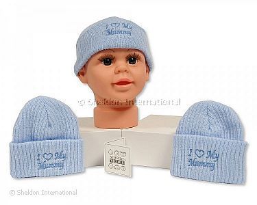 Tricoté bonnet bébé garçon - I Love Mummy - Grossiste et Fournisseur