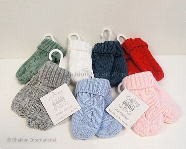 Tricotées mitaines bébé - 7 Couleurs - Grossiste et Fournisseur