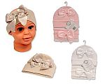 Bonnet et bandeau ensemble avec nœuds pour bébé fille - Grossiste et Fournisseur