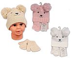 Bonnet pompon et mitaines ensemble pour bébé - Grossiste et Fournisseur