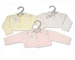 Tricoté boléro cardigan bébé fille avec point de pointelle  - 9-24 mois - Grossiste et Fournisseur