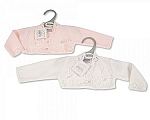 Tricoté boléro cardigan bébé fille avec point de pointelle - 9-24 mois - Grossiste et Fournisseur