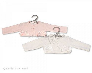 Tricoté boléro cardigan bébé fille avec nœuds - 9-24 mois - Grossiste et Fournisseur