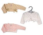 Tricoté boléro cardigan bébé fille avec nœuds - Taille 9-24 mois - Grossiste et Fournisseur