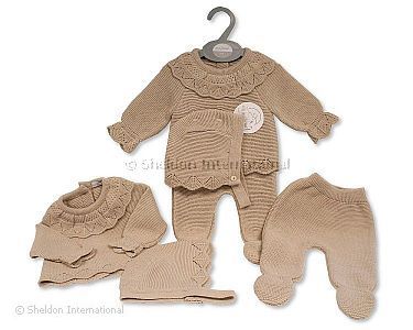3 pcs ensemble tricoté pour bébés avec collier - Grossiste et Fournisseur