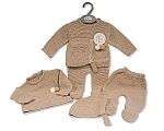 3 pcs ensemble tricoté pour bébés avec pompons - Grossiste et Fournisseur