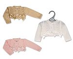 Tricoté boléro cardigan bébé fille avec nœuds - Taille 9-24 mois - Grossiste et Fournisseur