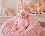 3 pcs salopette ensemble tricoté pour bébé fille avec nœud - Grossiste et Fournisseur