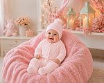 Combinaison tricoté pour bébé fille avec bonnet pompon - Grossiste et Fournisseur