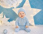 Combinaison tricoté pour bébé garçon avec bonnet pompon - Grossiste et Fournisseur