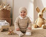 2 pcs ensemble tricoté pour bébé avec bonnet - Grossiste et Fournisseur