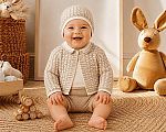 3 pcs ensemble tricoté pour bébé avec bonnet - Grossiste et Fournisseur
