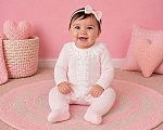 Combinaison tricoté pour bébé fille avec avant et col en dentelle - Grossiste et Fournisseur