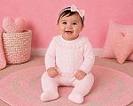 2 pcs ensemble tricoté pour bébé fille avec avant et col en dentelle - Grossiste et Fournisseur