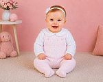 2 pcs barboteuse ensemble tricoté pour bébé fille avec nœud - Grossiste et Fournisseur