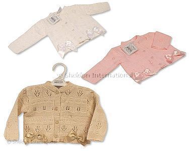 Tricoté cardigan bébé fille avec nœuds -587- Nais-9 mois - Grossiste et Fournisseur