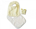 Velcro bavoirs bébé avec broderie anglaise -crème-563c - Grossiste et Fournisseur