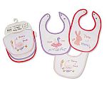 Bavoirs des repas pour bébés filles avec PEVA revers - packs de 3 - Grossiste et Fournisseur