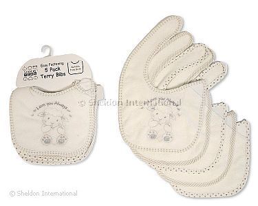 Éponge bavoirs bébé 5-pack - Je t'aime toujours - Grossiste et Fournisseur