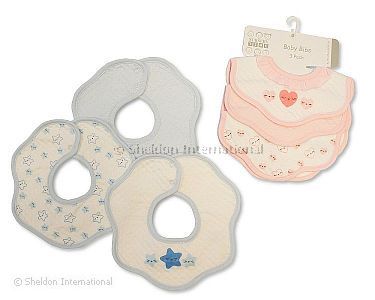 Bavoirs bébé 3-Pack - Coeur/Étoile - Grossiste et Fournisseur